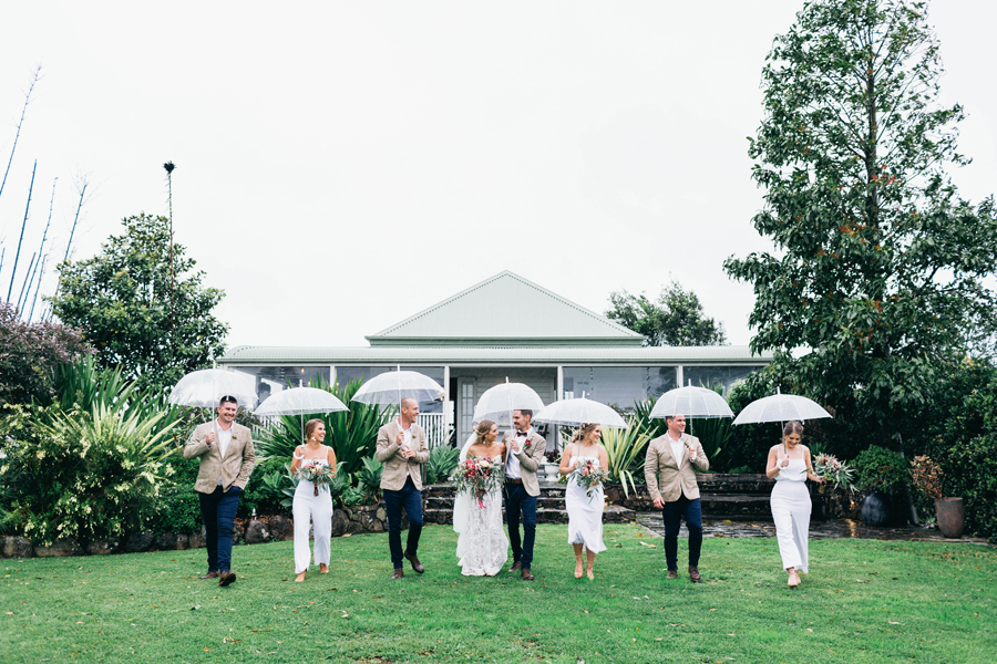 rainy beach wedding photos